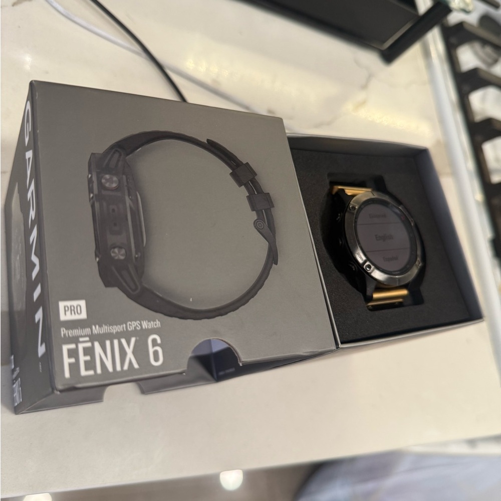 Garmin Fenix 6 Pro GPS Watch - Black and Gold